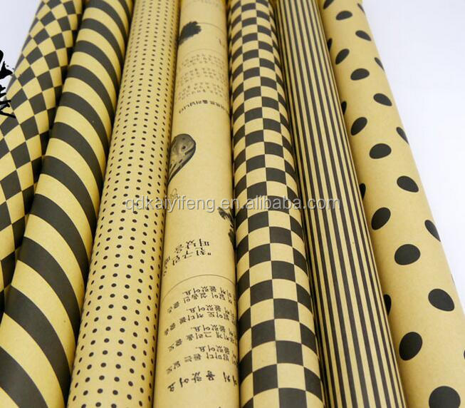 Newspaper Style Wholesale Customized Printed Newspaper Style Brown Kraft Wrapping Paper With Company Logo